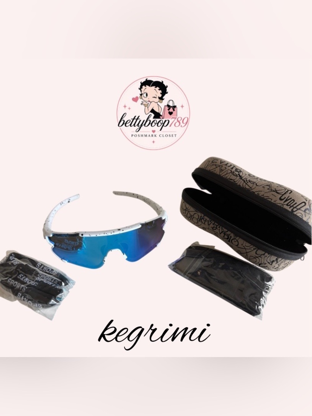 Kids Sports Sunglasses with Blue Mirror Lens and White Frame